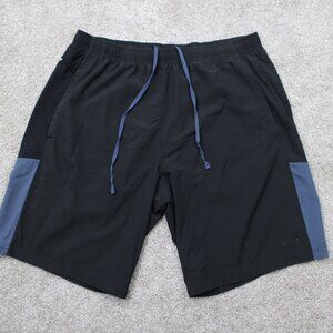 Skora Shorts Mens Medium Black/Blue Quick Dry Drawstring Athletic Stretch